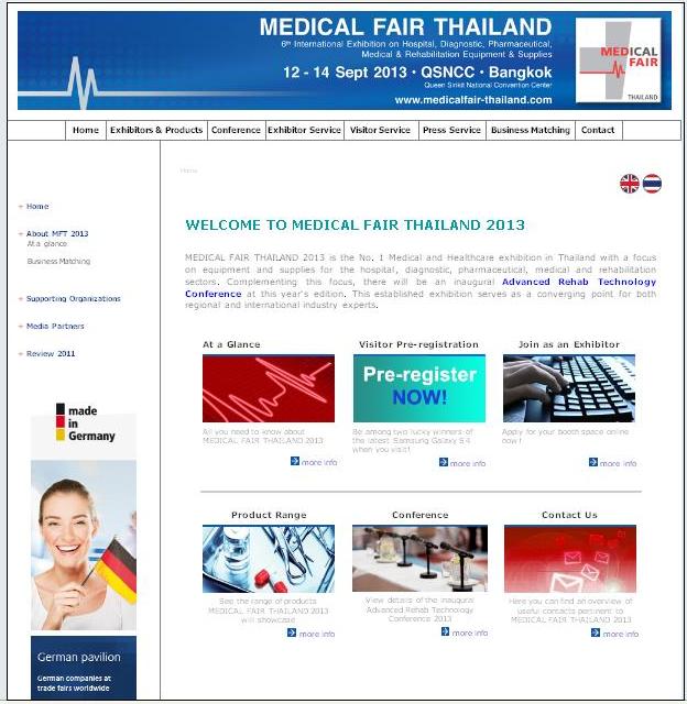 MEDICAL FAIR THAILAND. 12-14 Sept 2013, QSNCC, Bangkok